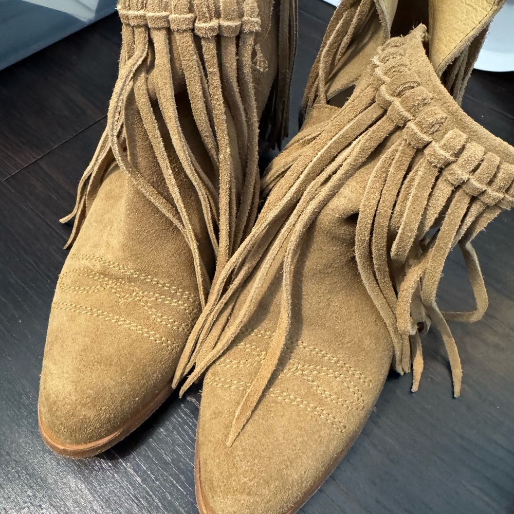 Stylish Fringed Suede Ankle Booties